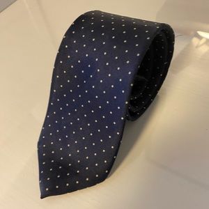Vintage blue pindot skinny tie